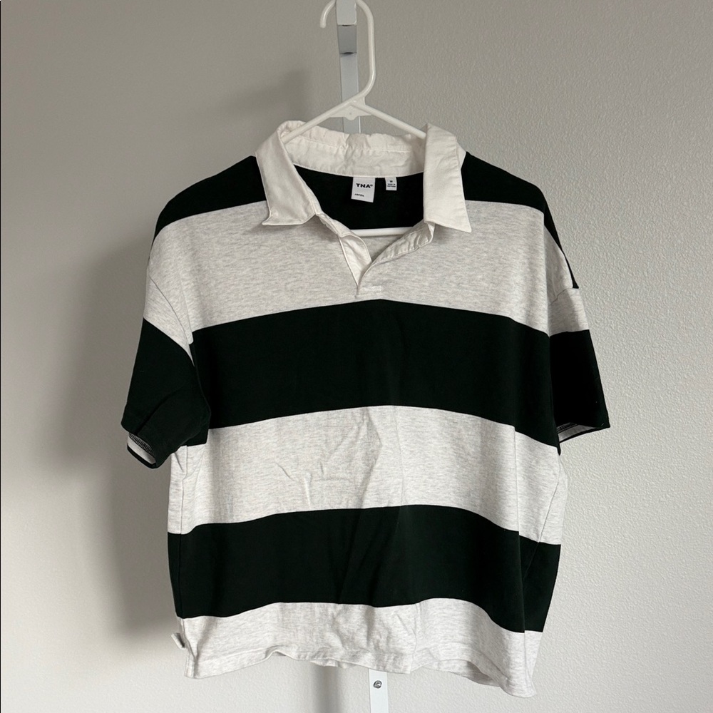 Aritzia TNA Striped Polo Shirt